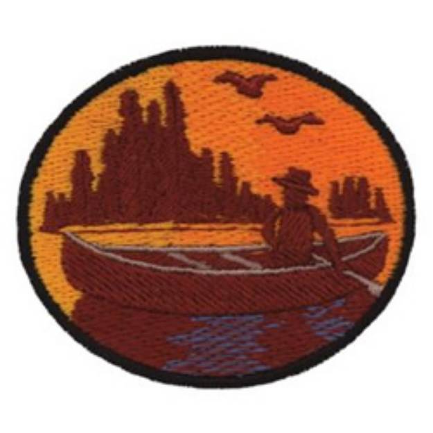 Picture of Canoeing Scene Machine Embroidery Design
