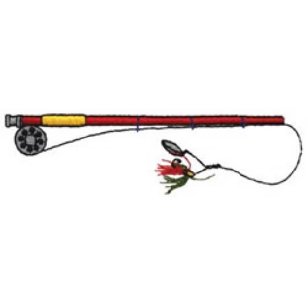 Picture of Fishing Rod Machine Embroidery Design