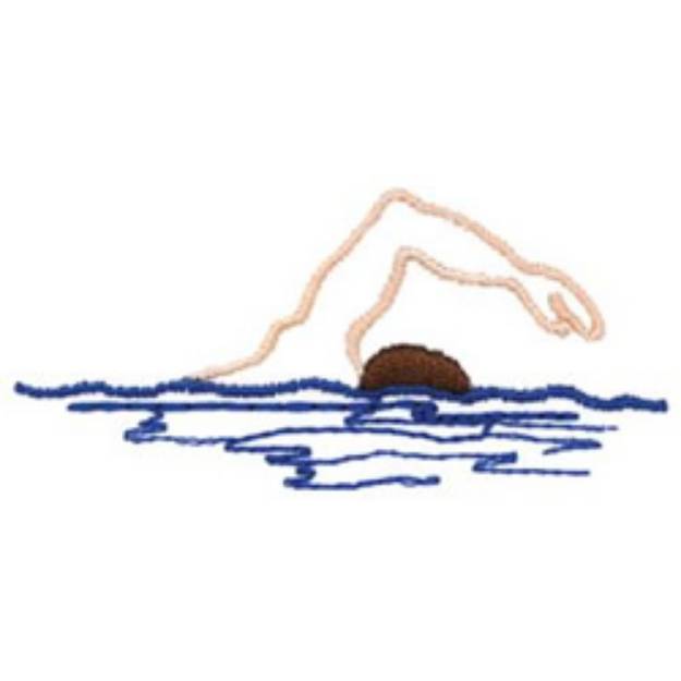 Picture of Swimmer Outline Machine Embroidery Design