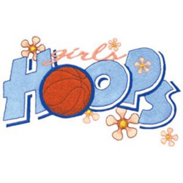 Picture of Girls Hoops Machine Embroidery Design