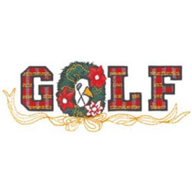 Picture of Christmas Golf Machine Embroidery Design