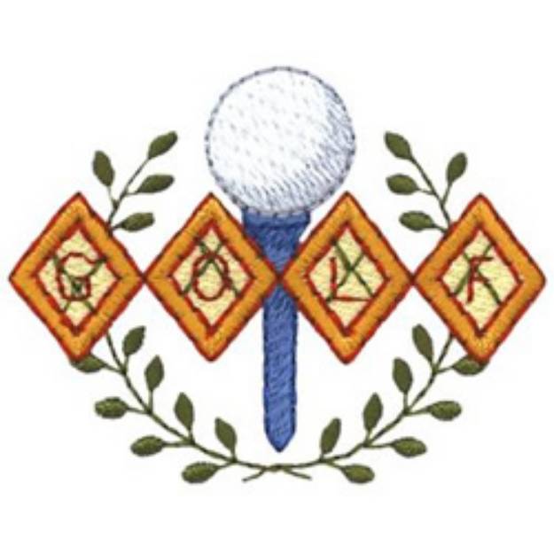 Picture of Golf Diamonds Machine Embroidery Design