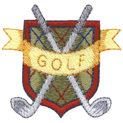 Golf Club Crest Machine Embroidery Design
