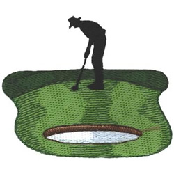 Silhouette Golfer Machine Embroidery Design
