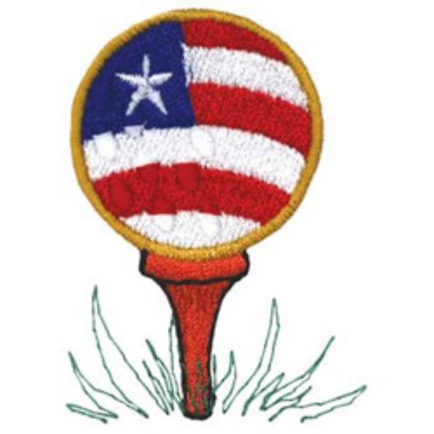 Picture of Flag Golfball Machine Embroidery Design