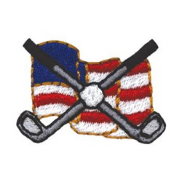 Picture of Flag & Clubs Machine Embroidery Design