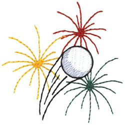 Fireworks Golf Machine Embroidery Design