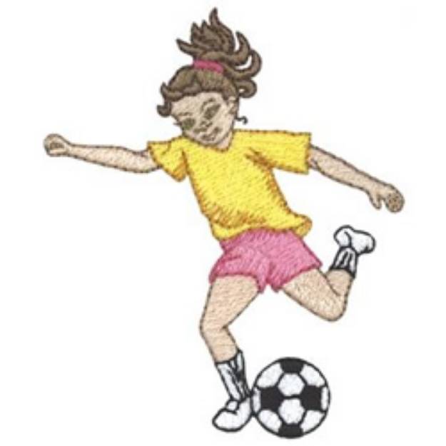 Picture of Soccer Girl Machine Embroidery Design