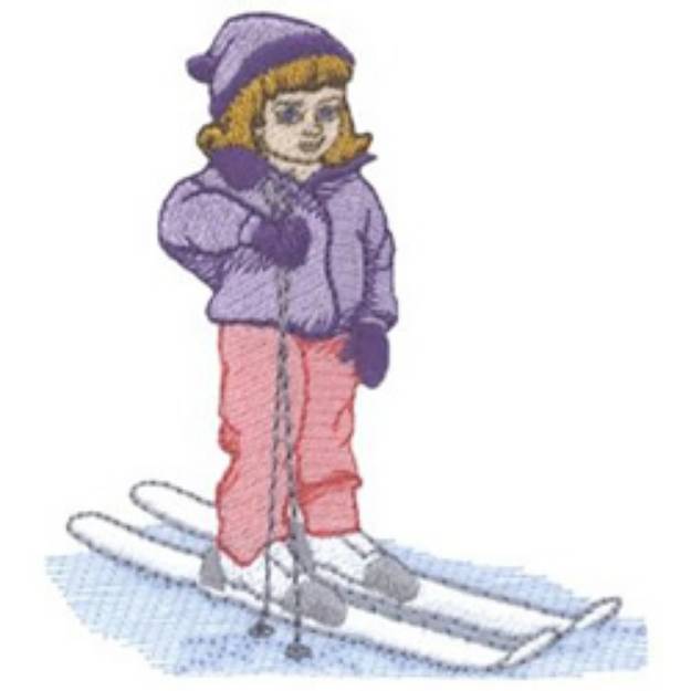 Picture of Skier Girl Machine Embroidery Design