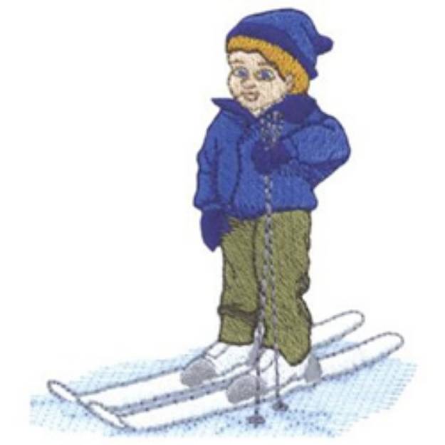 Picture of Skier Boy Machine Embroidery Design