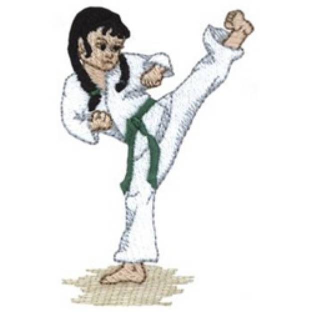 Picture of Martial Arts Girl Machine Embroidery Design