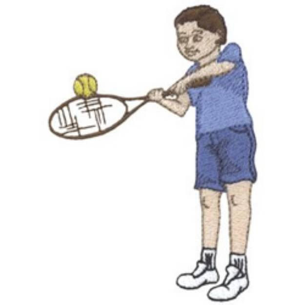 Picture of Tennis Boy Machine Embroidery Design