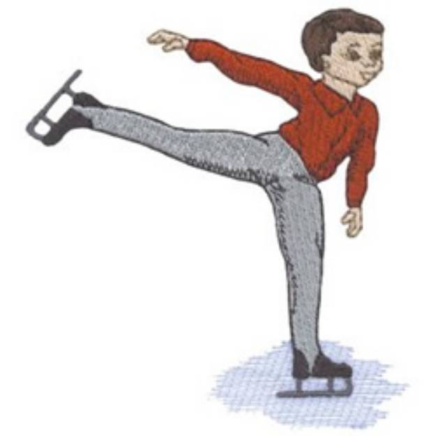 Picture of Figure Skater Boy Machine Embroidery Design