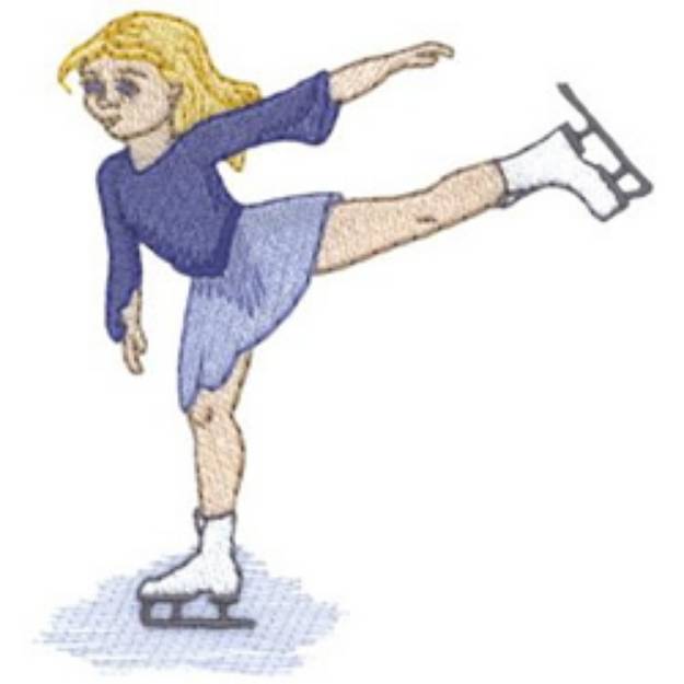 Picture of Figure Skater Girl Machine Embroidery Design