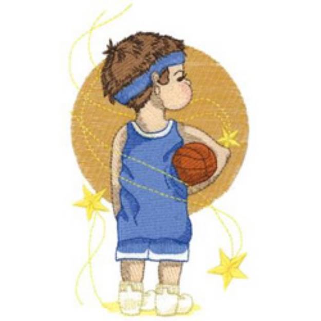 Picture of Little B-Ball Machine Embroidery Design