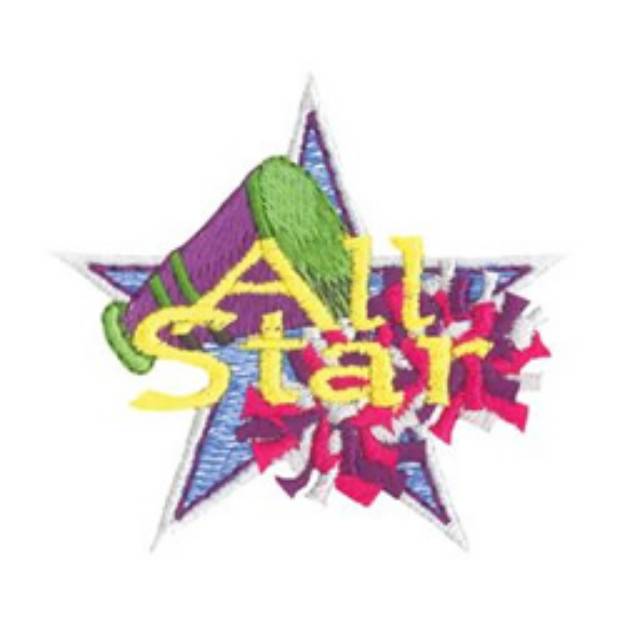 Picture of All Star Cheerleading Machine Embroidery Design