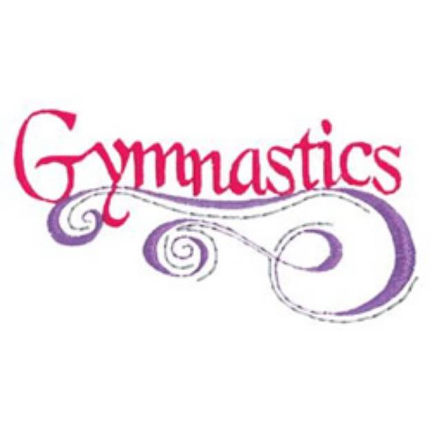 Picture of Gymnastics Swirl Machine Embroidery Design