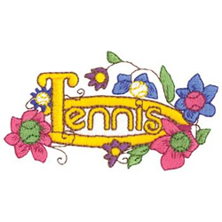 Tennis Floral Design Machine Embroidery Design