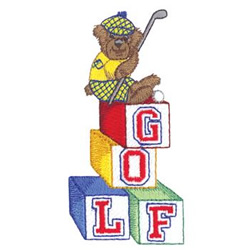 Golf Teddy Machine Embroidery Design