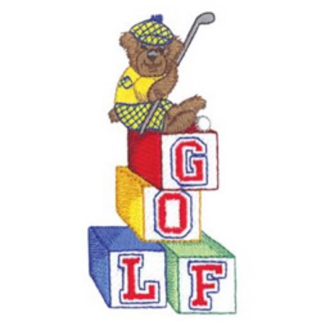 Picture of Golf Teddy Machine Embroidery Design