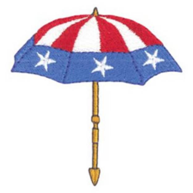 Picture of Patriotic Umbrella Machine Embroidery Design