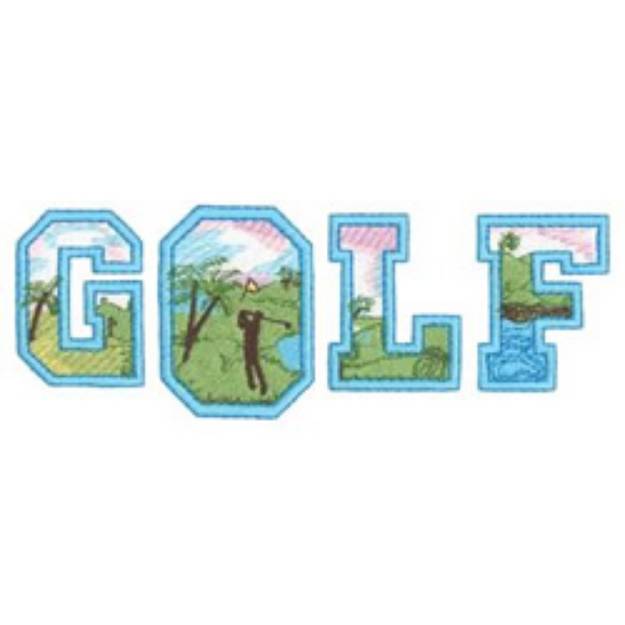 Picture of Tropical Golf Machine Embroidery Design