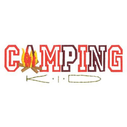 Camping Kid Machine Embroidery Design