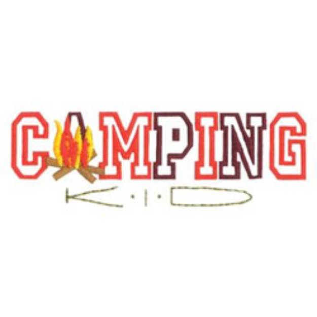 Picture of Camping Kid Machine Embroidery Design