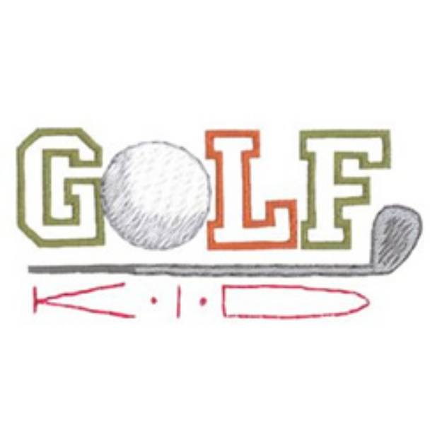Picture of Golf Kid Machine Embroidery Design