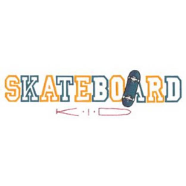 Picture of Skateboard Kid Machine Embroidery Design