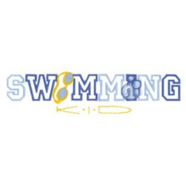 Picture of Swimming Kid Machine Embroidery Design