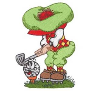 Picture of Golfer Teeing Off Machine Embroidery Design