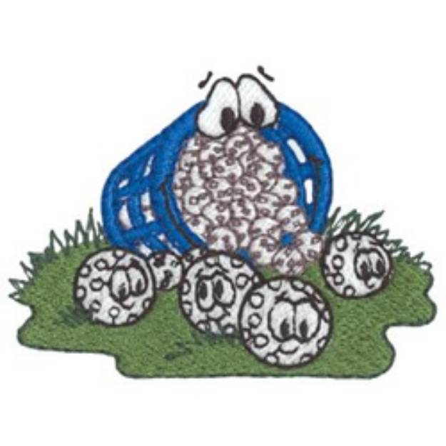 Picture of Bucket Of Balls Machine Embroidery Design