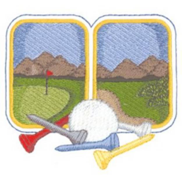 Picture of Golfing Scene Machine Embroidery Design
