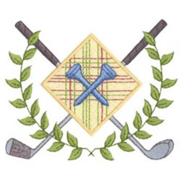 Picture of Golf Tee Crest Machine Embroidery Design