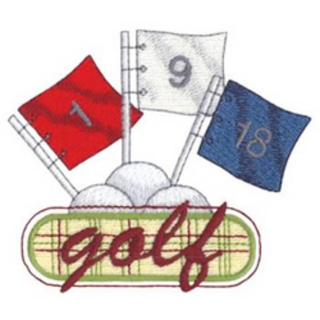 Picture of Golf Flags Machine Embroidery Design