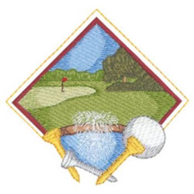 Picture of Golf Fountain Machine Embroidery Design