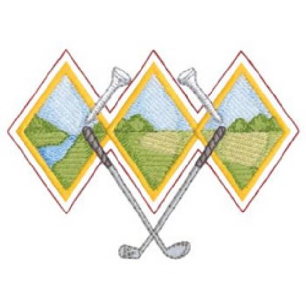 Picture of Golf Diamonds Machine Embroidery Design