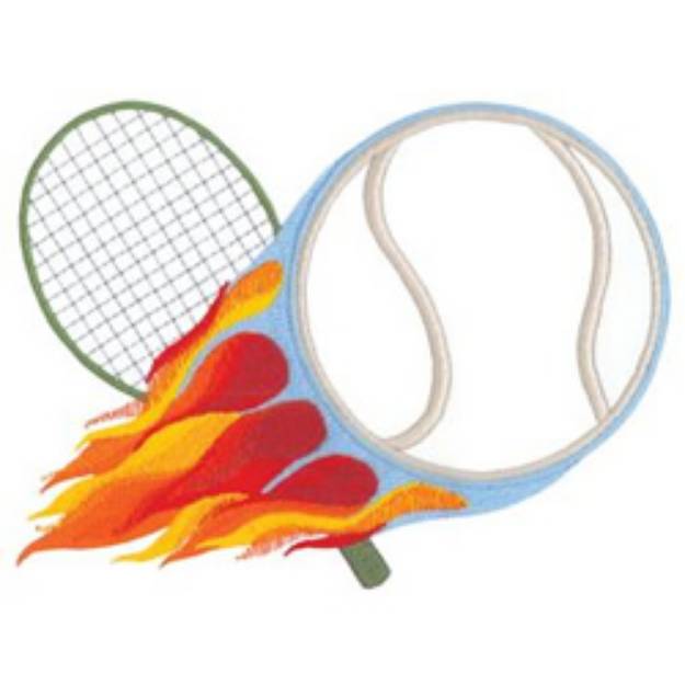 Picture of Tennis Applique Machine Embroidery Design