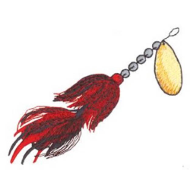 Picture of Double Tailed Lure Machine Embroidery Design