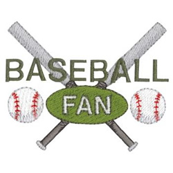 Baseball Fan Machine Embroidery Design