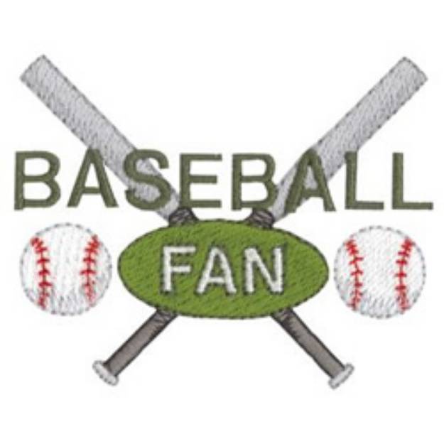 Picture of Baseball Fan Machine Embroidery Design
