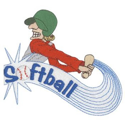 Softball Machine Embroidery Design