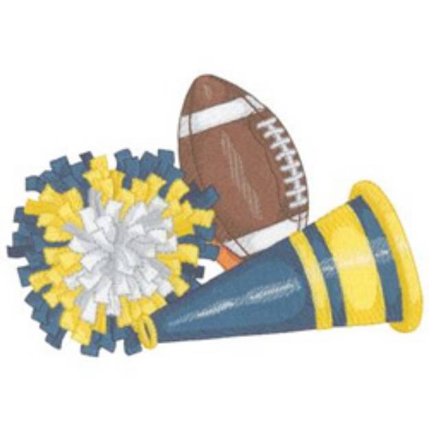 Picture of Football Cheerleader Machine Embroidery Design