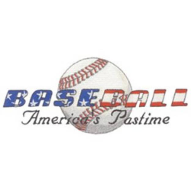 Picture of Baseball Americas Pastime Machine Embroidery Design