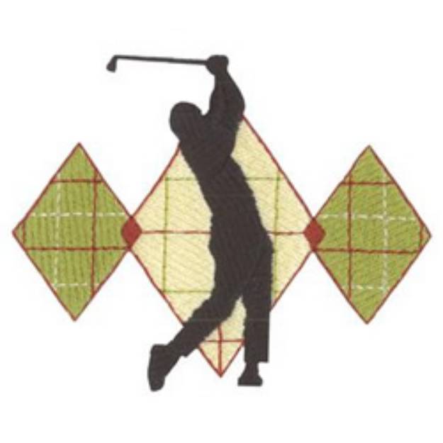 Picture of Golf Argyle Machine Embroidery Design