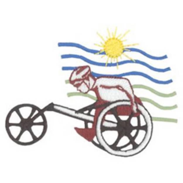 Picture of Wheelchair Racing Machine Embroidery Design