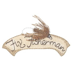 Fly Fisherman Machine Embroidery Design