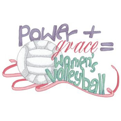 Womens Volleyball Machine Embroidery Design