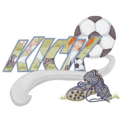 Soccer Kick Machine Embroidery Design